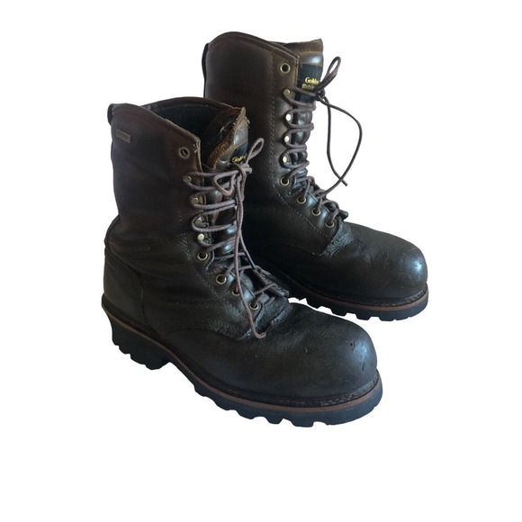 Golden Retriever Sz 9W Safety Toe Insulated Work Boots Brown Brown 10" VG - Picture 3 of 10